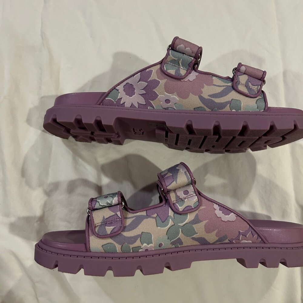 Coach Two Band Sport Slide With Floral Print - EUC - Picture 6 of 9